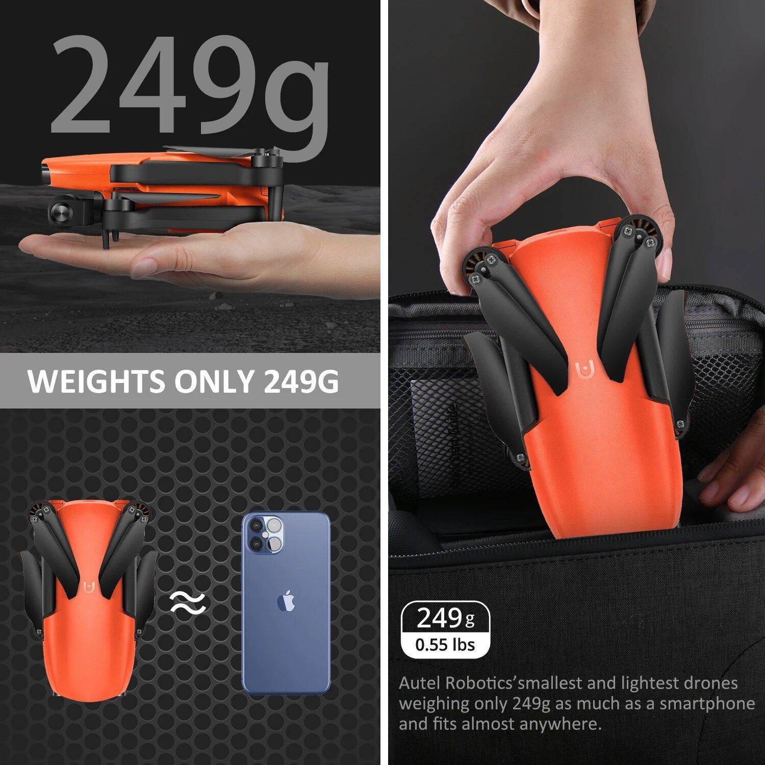 Ultra-Light 4K Camera Drone with Advanced Obstacle Avoidance and 28-Min Flight Advanced Technologies Drones Color : Orange|Gray Ultra-Light 4K Camera Drone with Advanced Obstacle Avoidance and 28-Min Flight Advanced Technologies Drones Color : Orange|Gray