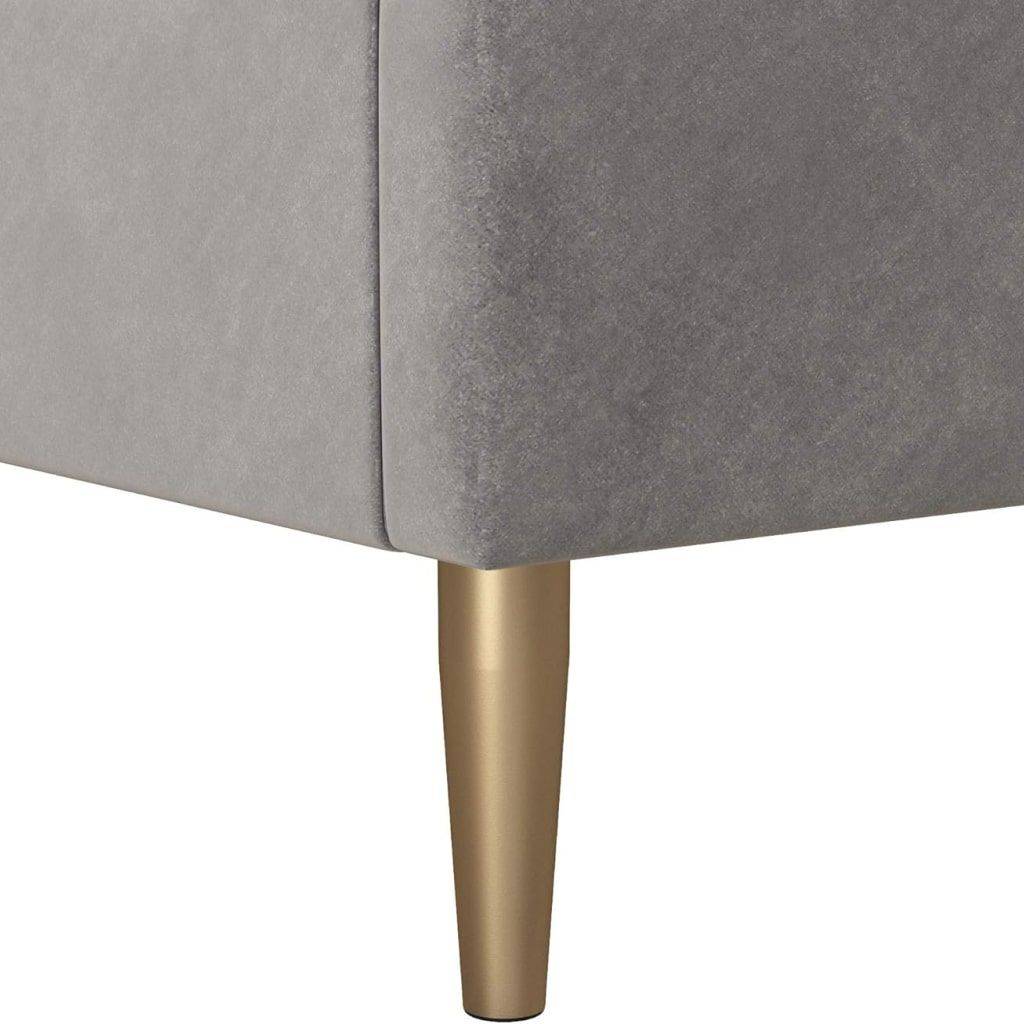 Velvet Upholstered Queen Bed with Modern Platform and Headboard – Ivory Beds Furniture Size : Queen Velvet Upholstered Queen Bed with Modern Platform and Headboard - Ivory Beds Furniture Size : Queen