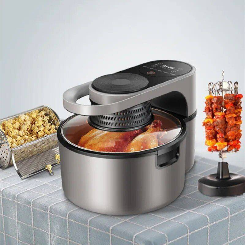 Versatile Air Fryer & Smart Baking Oven - 8L Multi-Function Electric Cooking Pot with BBQ Grill Rack Grills Kitchen Type : Computer |Mechanical  