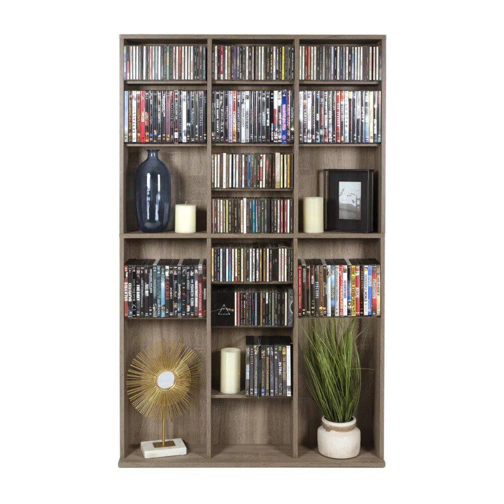 Weathered Oak Woodgrain Media Storage Bookcase Furniture Storage Color : Weathered Oak Wood Weathered Oak Woodgrain Media Storage Bookcase Furniture Storage Color : Weathered Oak Wood