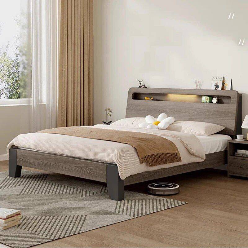 Wooden Double King-Size Bed Frame Beds Furniture Color : White Wooden Double King-Size Bed Frame Beds Furniture Color : White