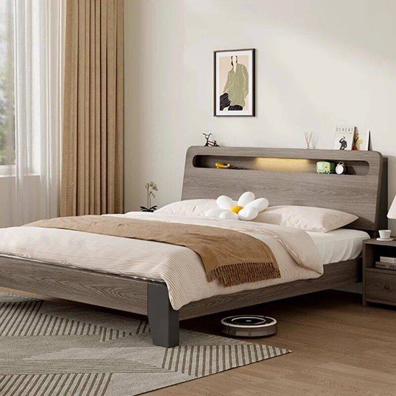 Wooden Double King-Size Bed Frame Beds Furniture Color : White Wooden Double King-Size Bed Frame Beds Furniture Color : White