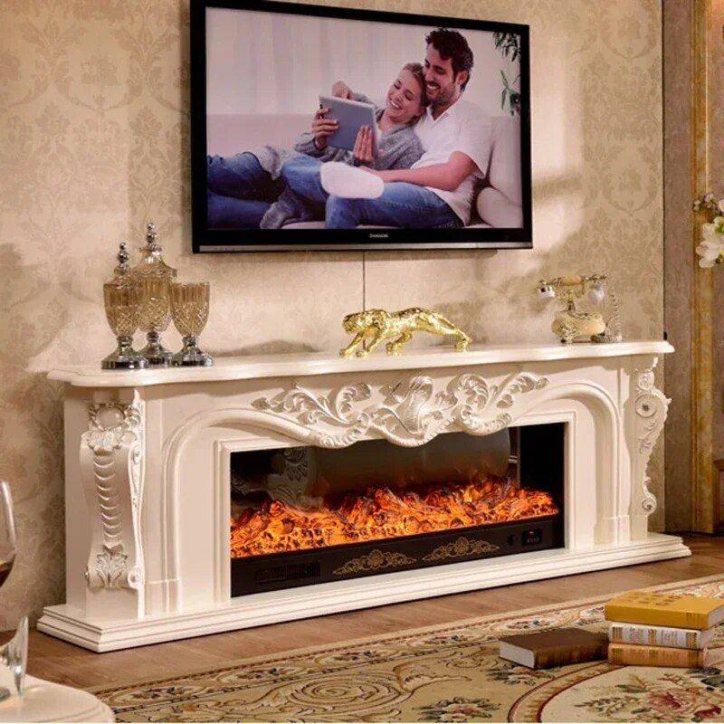 Wooden Mantel Electric Fireplace with LED Flames Fireplaces Home Electronics Color : Brown without heater|Brown with heater|White without heater|White with heater Wooden Mantel Electric Fireplace with LED Flames Fireplaces Home Electronics Color : Brown without heater|Brown with heater|White without heater|White with heater