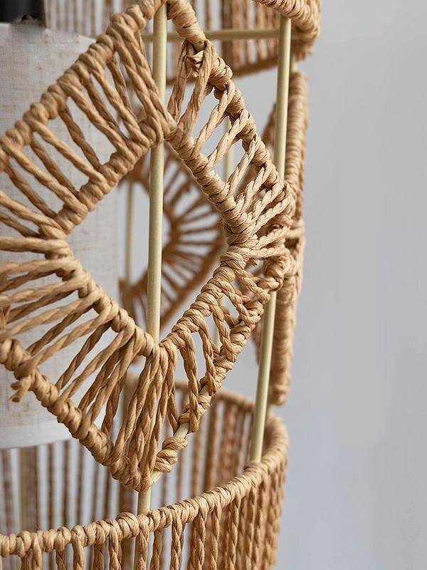 Zen Art Decorative Rattan Weave & Hemp Rope Floor Lamp - Japanese Inspired LED Standing Light Floor Lamps Lighting Type : Floor lamp|Pendant lights 